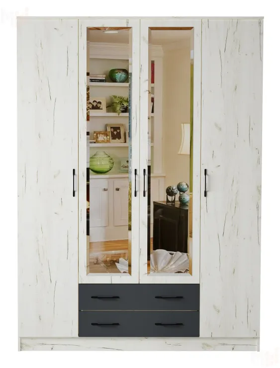 Шкаф Квадро Беатрис  Крафт белый-Антрацит