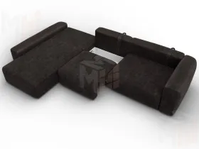 Диван угловой Лига-066 НПБ Лонг угол левый ( BRUT 17 коричневый )