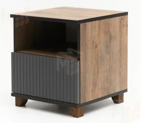 Тумба прикроватная Копенгаген с ящиком (дуб самдал/серый графит)