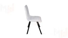 Стул Бруно (паук Т2) Черный муар матовый, Кожзам Белый