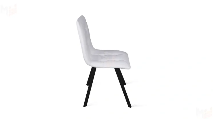 Стул Бруно (паук Т2) Черный муар матовый, Кожзам Белый