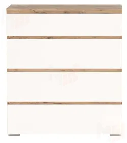 Комод  ГРЕТТА  4Я Крафт золотой-Белый