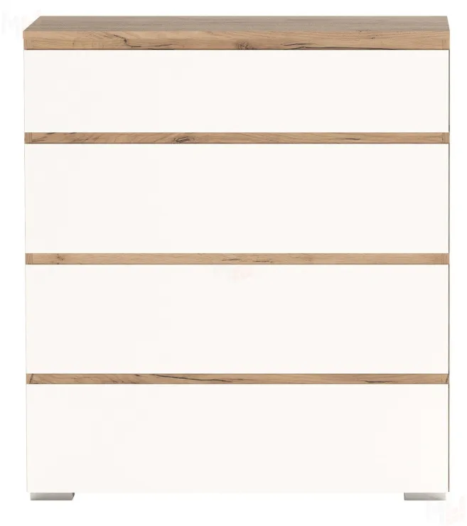 Комод  ГРЕТТА  4Я Крафт золотой-Белый