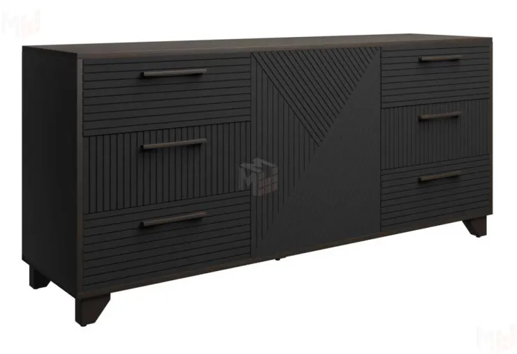 Комод Копенгаген (венге/черный матовый)