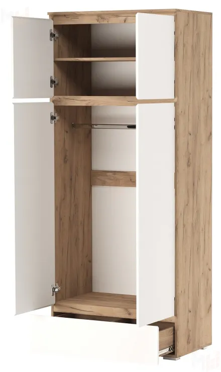 Шкаф ГРЕТТА 4С1Я Дуб Крафт золотой-Белый