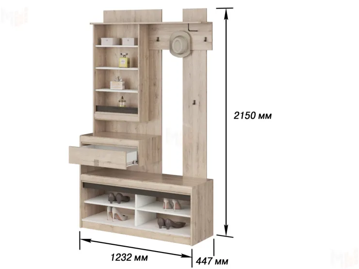 Прихожая Монца  Дуб Кантри/Венге