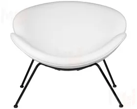 Кресло дизайнерское DOBRIN EMILY (белый винил YP17, черное основание)