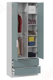 Шкаф для одежды Марли - 403.007.000 Белый Серо-голубой