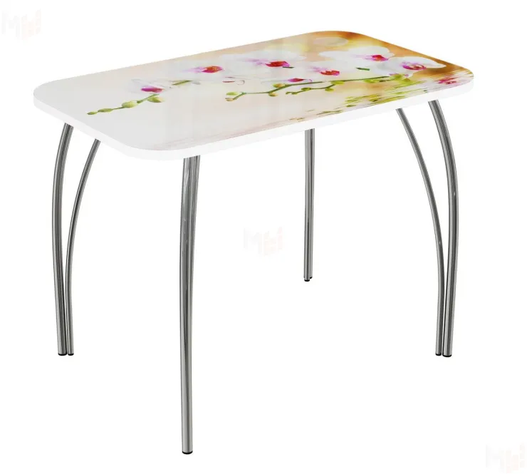 Стол прямоугольный с фотопечатью Орхидея в воде, ноги чайка