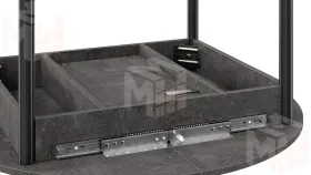 Стол обеденный раздвижной Терра Черный, Железный камень