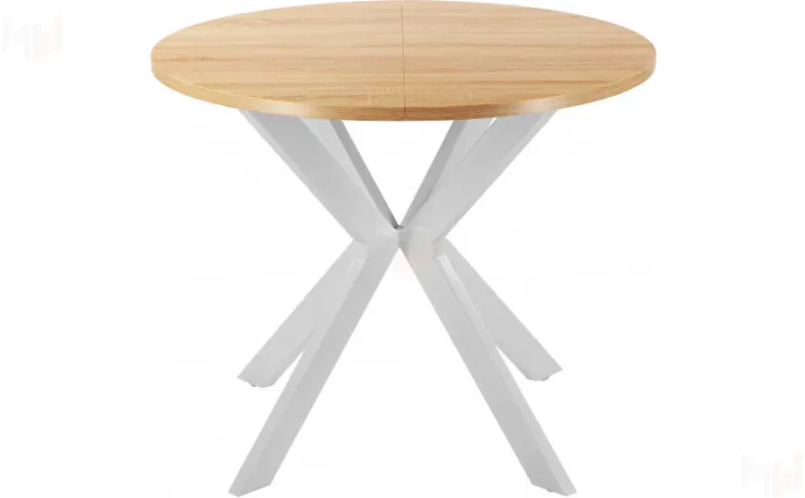 Стол раскладной Вега Лофт D90 Дуб сонома / Белый