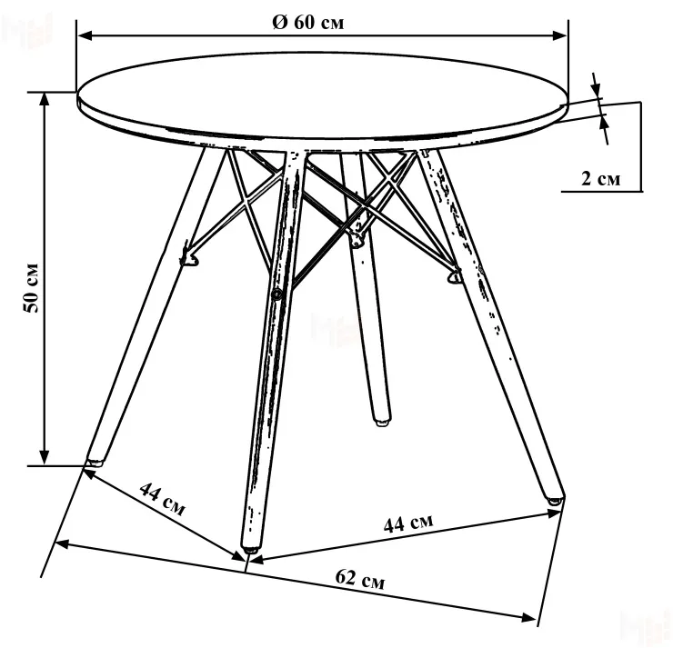 Стол журнальный DOBRIN SHELLEY (ножки светлый бук, цвет белый)
