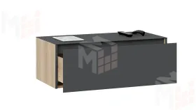 Тумба ТВ Глосс - ТД 319.03.12  Яблоня Беллуно, Стекло Графит матовый