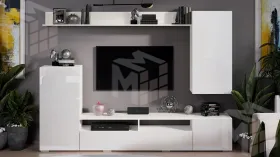 Гостиная Моретти Белый, Белый глянец