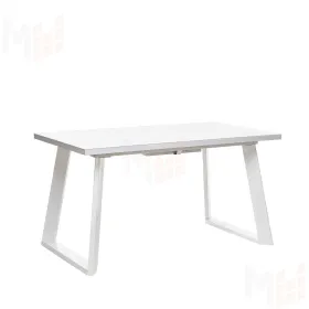 Стол раздвижной Leset Флорес 140, стекло Белое/опоры Белые