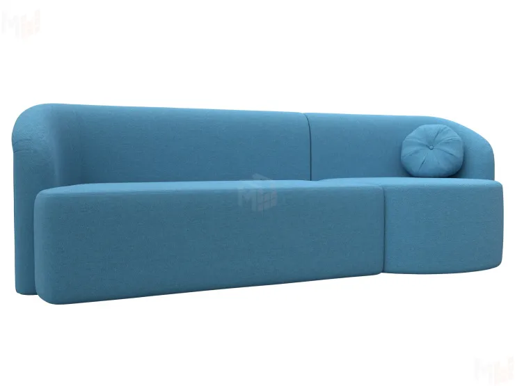 Диван прямой Лига-027 угол правый ( Амур голубой )