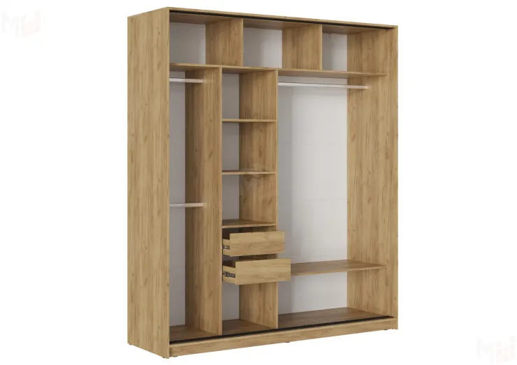 Шкаф-купе Бостон ШК-005 (крафт золотой/МДФ Белый глянец)