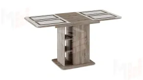 Стол раздвижной Мюнхен Тип 1 Дуб Сонома трюфель, Стекло бежевое с рисунком