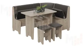 Кухонный уголок Техас Исп.1 Дуб Сонома трюфель, Экокожа коричневая