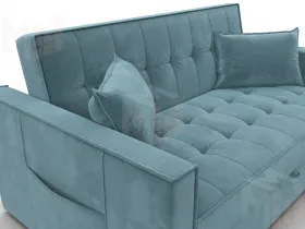 Диван прямой Лига-104 (140) ( SEVEN 113 бирюзовый )