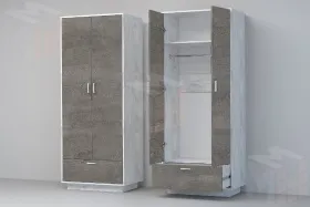 Шкаф ШК-1 ПД Эго Бетон Светлый/Камень Темный