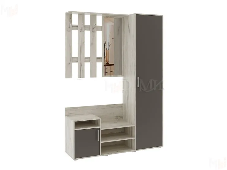 Прихожая Визит (крафт белый/графит)