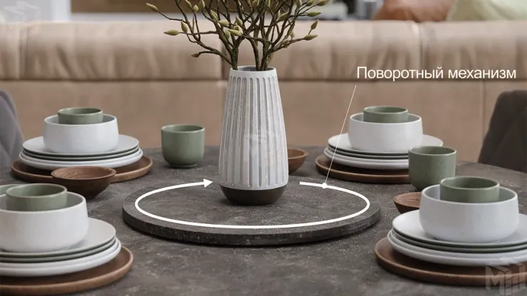 Стол обеденный Райнер Тип 1 Белый, Ателье темный