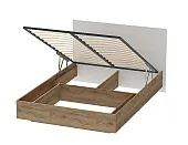 Кровать 1400 Квадро 031 М1 с подъёмным механизмом Миндаль