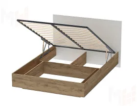 Кровать 1400 Квадро 031 М1 с подъёмным механизмом Миндаль