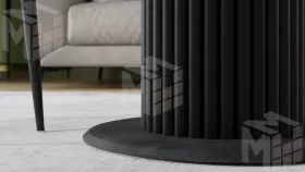 Стол обеденный Айрис Тип 1 Черный муар, Стекло глянцевое белый мрамор