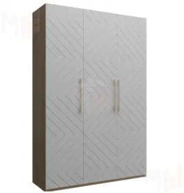 Шкаф трёхстворчатый Копенгаген (дуб сонома/белый матовый)