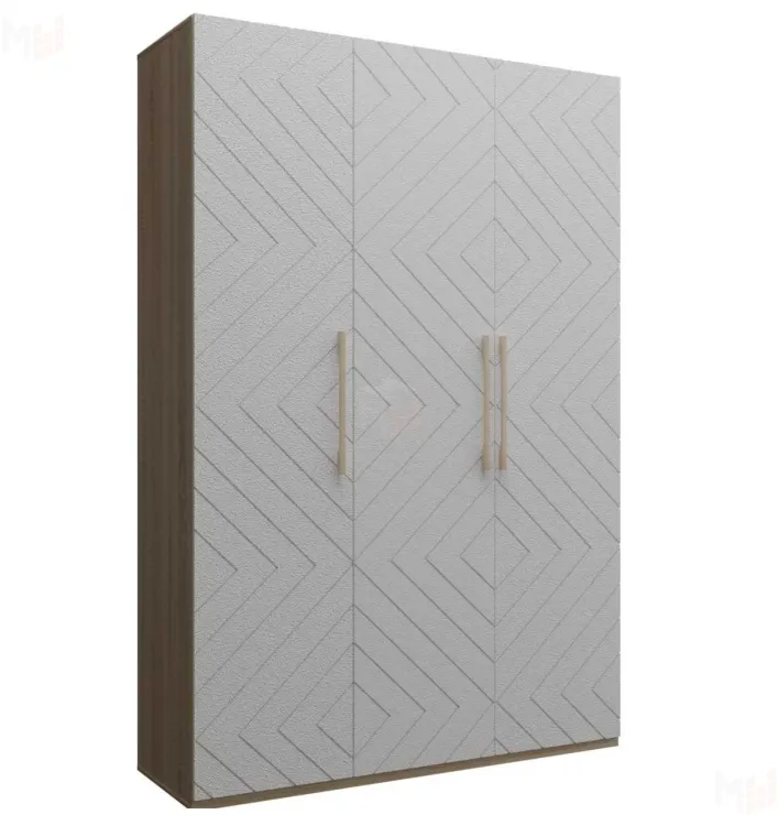 Шкаф трёхстворчатый Копенгаген (дуб сонома/белый матовый)