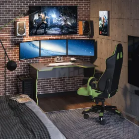 S00562 ВАРДИГ К1 стол компьютерный 120x75x82, антрацит/лайм