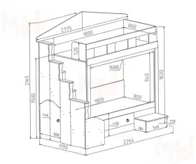 Детская мебель Фанки Тайм с кроватью Фанки Хоум