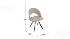 Стул Гэтсби К4  Черный муар, Велюр Confetti  Smoke