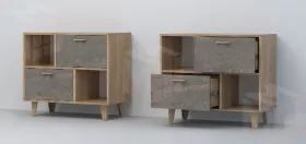 Тумба Т-1 на ножках Эго Дуб Крафт Золотой/Камень Темный