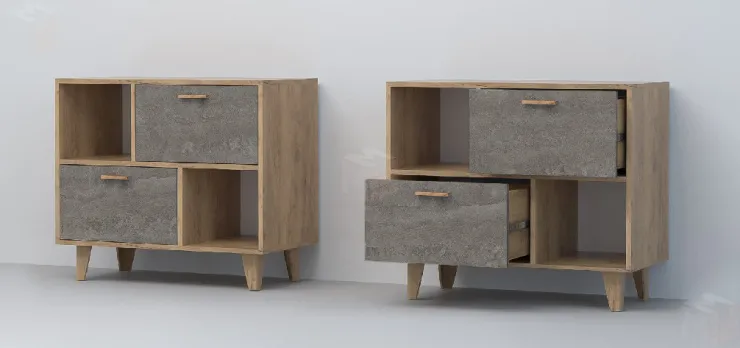 Тумба Т-1 на ножках Эго Дуб Крафт Золотой/Камень Темный