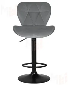 Стул барный DOBRIN BARNY BLACK (серый велюр (MJ9-75))