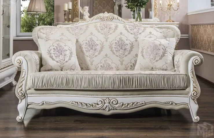 Диван Алсу 3х местный белый глянец
