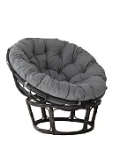 Кресло Папасан 23/01 с серой подушкой