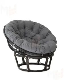 Кресло Папасан 23/01 с серой подушкой