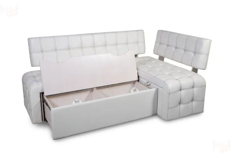 Кухонный диван Прага со спальным местом (кожзам Милк)