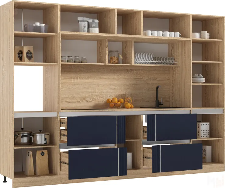 Кухня Карина МДФ 3,2 Пластер индиго