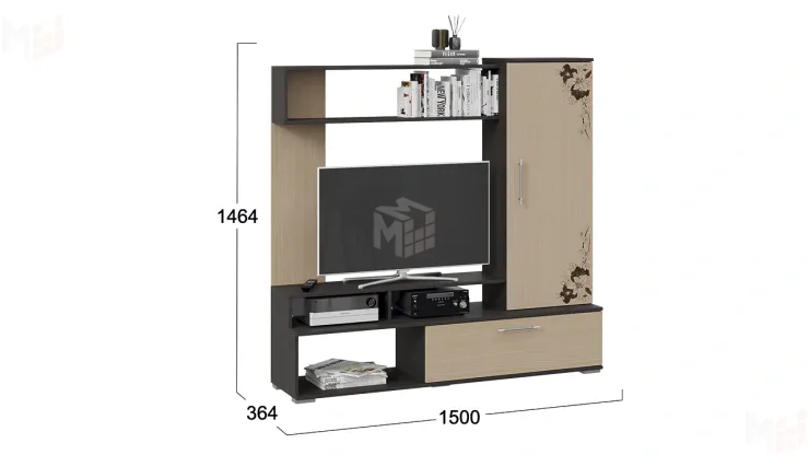 Стенка для гостиной Сиена Венге Цаво, Дуб Молочный