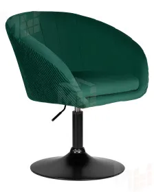 Кресло дизайнерское DOBRIN EDISON BLACK (зеленый велюр (1922-9))