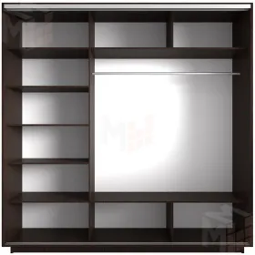 Шкаф-купе Экспресс трио 1 зеркало 2400 (венге)