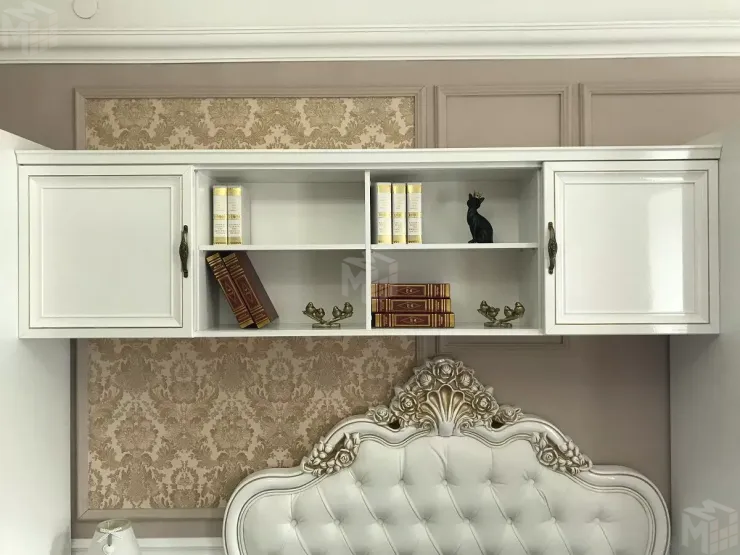 Секция навесная мост Натали белый глянец