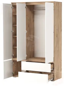  Шкаф ГРЕТТА 4С2Я  Дуб Крафт золотой-Белый