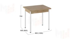 Стол  раздвижной Родос Тип 2 с опорой d40 Белый муар, Дуб Крафт золотой