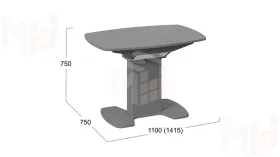 Стол обеденный Портофино - СМ(ТД)-105.01.11(1) Серое, Стекло серое матовое LUX